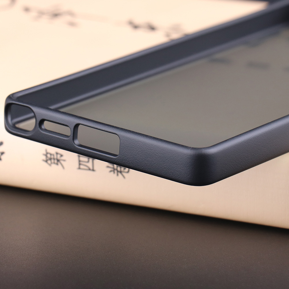 Close-up of Samsung Galaxy S24 S25 matte case corner protection and bottom cutout design