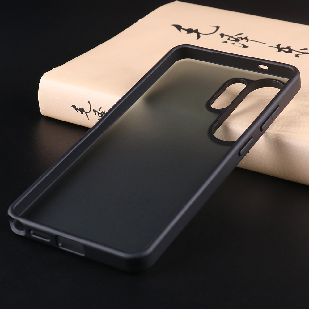 Inside view of Samsung Galaxy S26 matte case showing protective frame and camera cutout