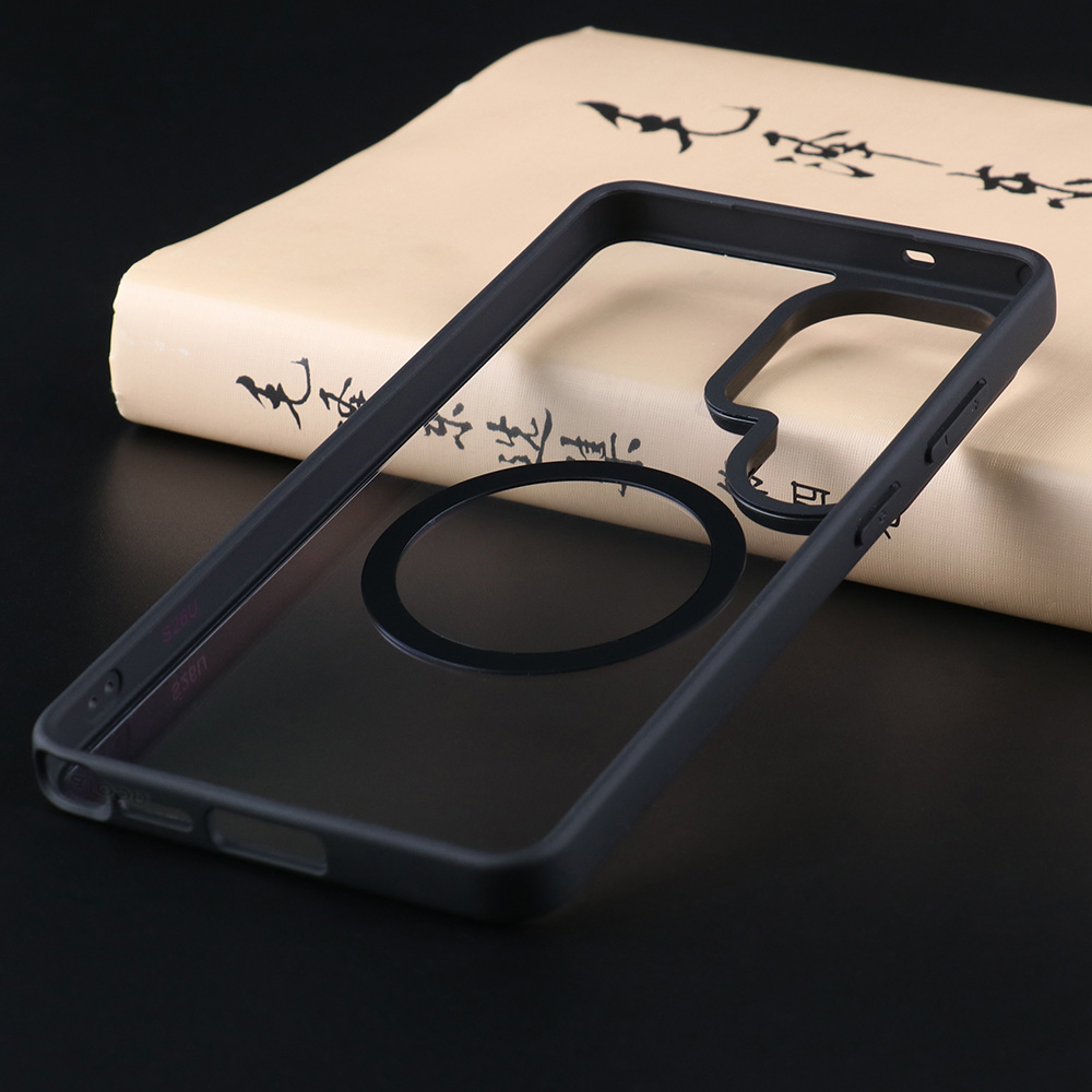 Inside view of Samsung Galaxy S26 color bumper clear case with TPU frame and transparent PC back