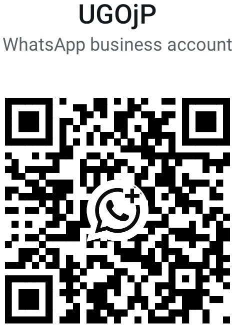 Scan the UGOjP WhatsApp Business QR code to contact us about wholesale orders.