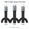Three USB-C flat cable versions in 20Gbps, 40Gbps and 80Gbps with up to 240W Power Delivery