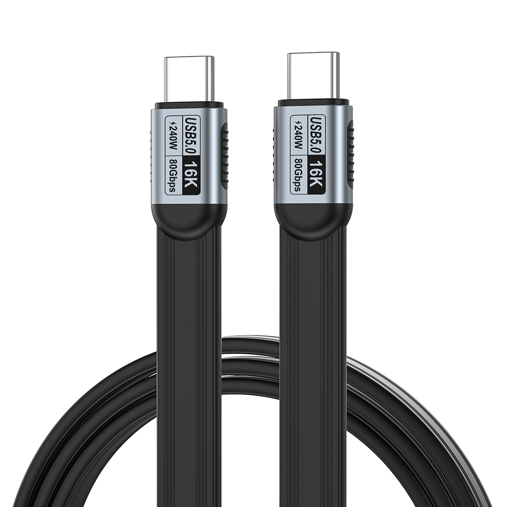 80Gbps USB4 Version 2.0 USB-C flat cable with up to 240W charging and 16K video output